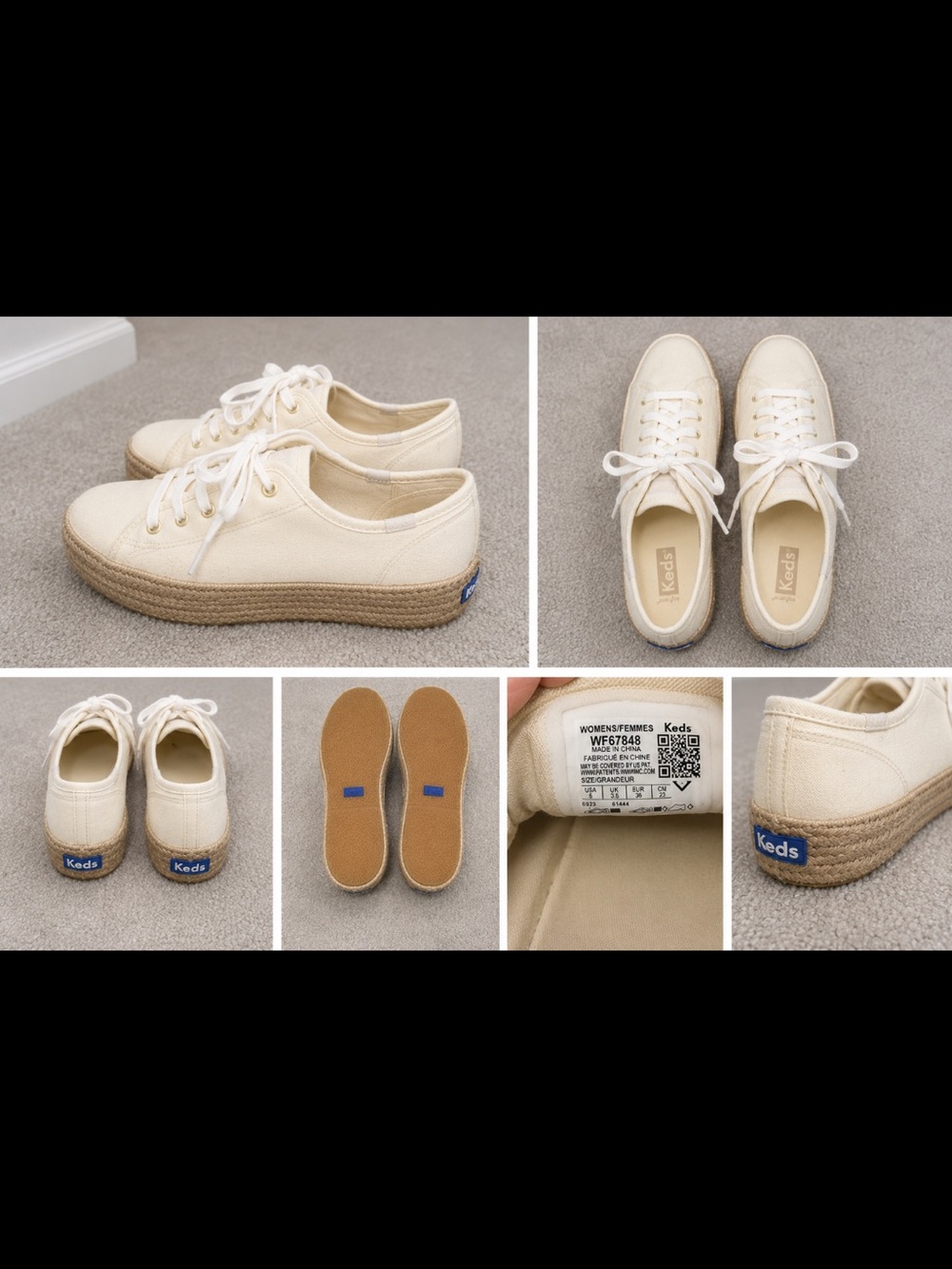 Keds Cream Canvas Espadrille-Style Platform Sneakers - Kids